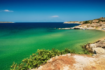 Beautiful sea landscape on Chalkidiki isle in Greece
