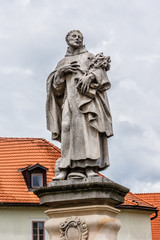 Obraz premium Statue on Charles Bridge (Karluv most, 1357). Prague, Czech Rep.