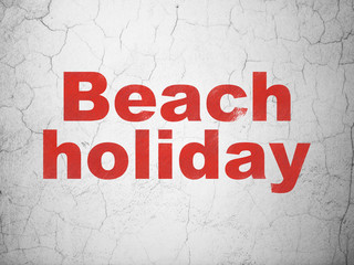 Fototapeta premium Vacation concept: Beach Holiday on wall background