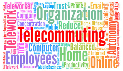 Fototapeta premium Telecommuting word cloud concept