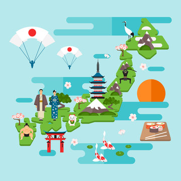 Infographics about Japan. Vector illustration