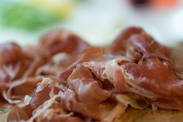 Close up of slices of ham