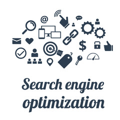 Search engine optimization concept with icons