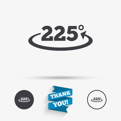 Angle 225 degrees sign icon. Geometry math symbol