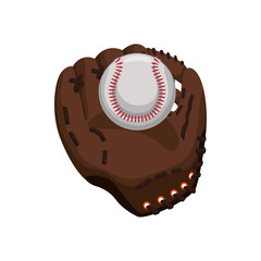 ball glove baseball sport competition game hobby icon. Flat and Isolated design. Vector illustration