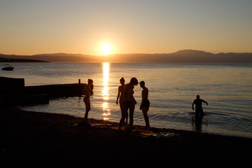 Tramonto, zalazak sunca, Malinska, Croazia, mare, vacanza, otok KRK