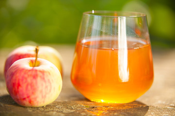 Carrot juice in glass on  table
