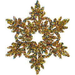 Decorative snowflake made of small stars confetti