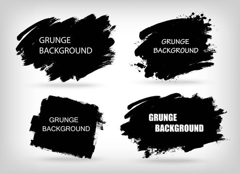 Set of creative grunge banners, frames, stickers, backgrounds. Hand drawn textures and design elements. Place for text, information, quote.