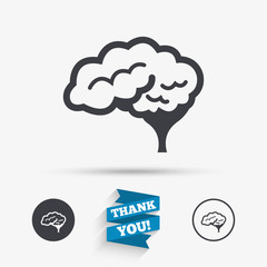 Brain sign icon. Intelligent smart mind.