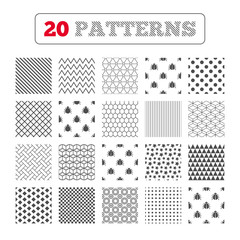 Bugs signs. Virus software error icons.