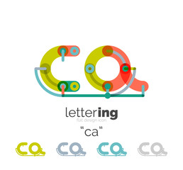 Fototapeta premium Letter logo line concept