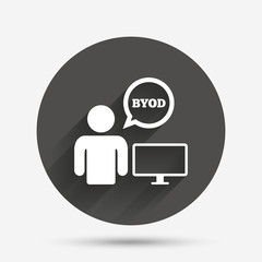 BYOD sign icon. Bring your own device symbol.