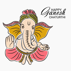 Ganesha chaturthi festival greeting card.