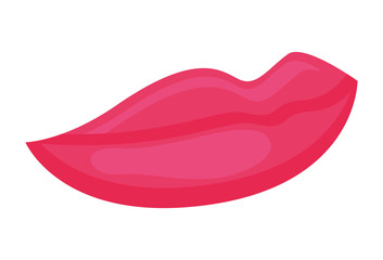 mouth lips cartoon female sexy part body con. Flat and isolated design. Vector illustration