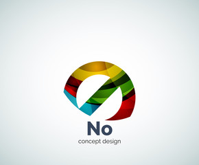 Vector no concept, prohibition logo template