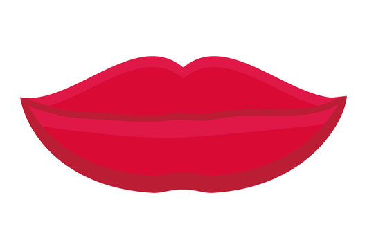 mouth lips cartoon female sexy part body con. Flat and isolated design. Vector illustration