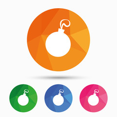 Christmas ball sign icon. Holidays button.