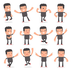 Set of Laughing and Joyful Character Bully in celebrates and jum