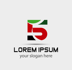 Number five logo. Vector logotype design
