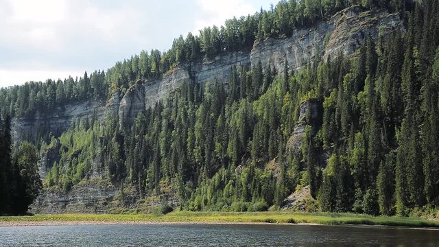 Rocky Mountain Landscape near the river, Russia, Ural