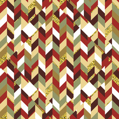 Seamless geometric color pattern with gold