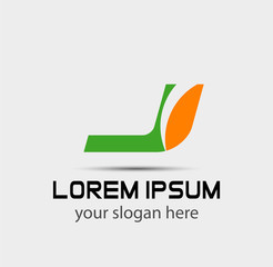 Set of alphabet symbols and elements of letter J, such a logo
