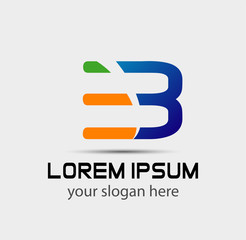 Fototapeta premium Number three logo.Logo 3 vector template 