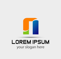 Letter n logo icon design template elements
