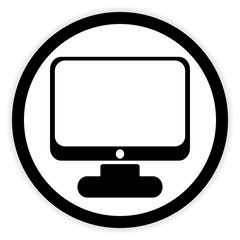 Computer button on white.