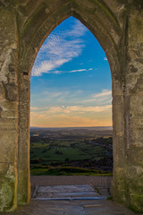 Views of Somerset from Glastonbury Tor monument © dchapman93