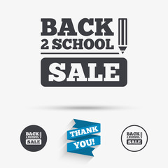 Back to school sign icon. Back 2 school symbol.