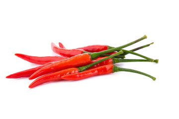 Red chili pepper on white background