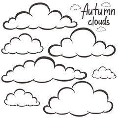 Chalked childlike drawing of rainy cloud. Vector illustration. Isolated.
