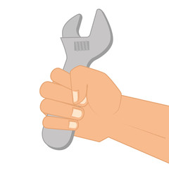 hand holding a wrench