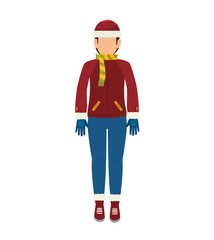 man cartoon winter clothes