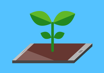 phone and plant, vector