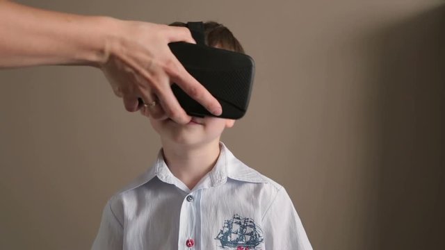 Child Wears a VR-Headset 