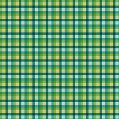textile plaid background in green, cyan, yellow
