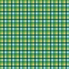 textile plaid background in green, cyan, yellow