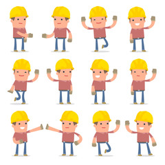 Set of Funny and Cheerful Character Builder welcomes poses