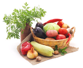 Vegetables in a basket.