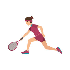 girl playing tennis sport
