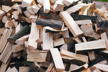 chopped firewoods on a stack