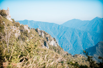 layers of mountains, great panorama and landscape- filtered colored