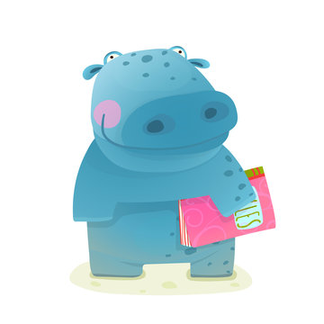 Hippopotamus Kid with Book Study Reading