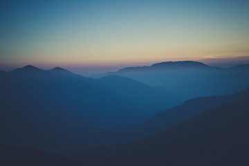 layers of mountains, great panorama and landscape