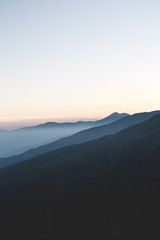 layers of mountains, great panorama and landscape
