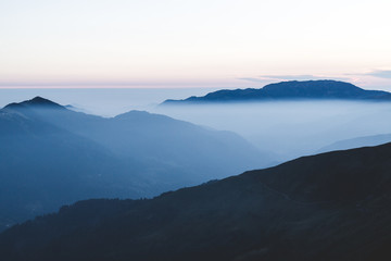 layers of mountains, great panorama and landscape