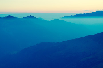layers of mountains, great panorama and landscape